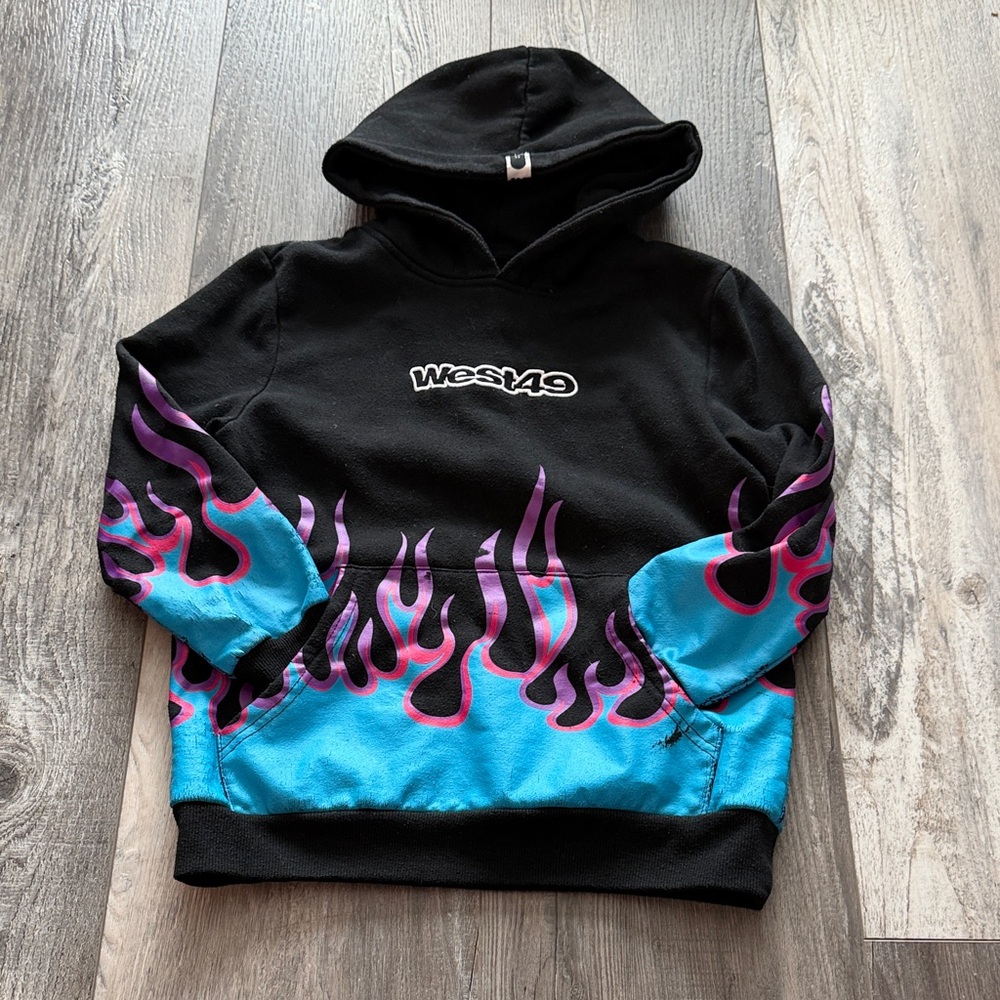 West49 Black and Purple Flame‎ Men's Sweater
